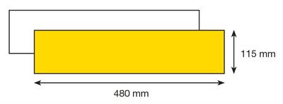 TARGA ALLUMINIO BIFACCIALE BIANCA/GIALLA 48X11,5 CM