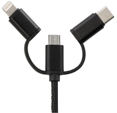 CAVO 3IN1 MICRO USB-LIGHTNING-TYPE-C 1 METRO NERO