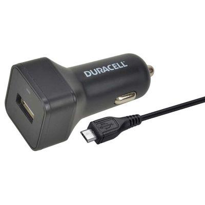 #DURACELL CAR SINGOLO X AUTO USB 2.4A+MICROUSB 1M NERO