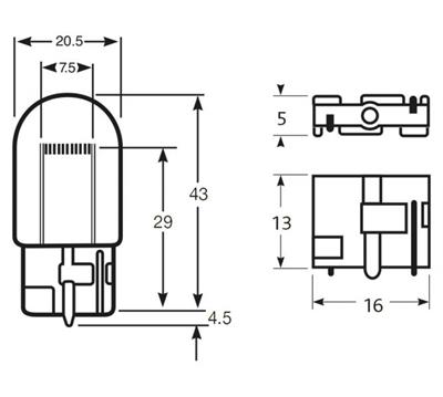 RING LAMPADA 12V 21W W21W T20 1filam.