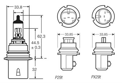 RING LAMPADA AUTO USA/JAPAN 12V 65/45W HB1