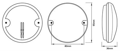 RING FANALE LED 10-30V 95MM STOP E POS LENTE ROSSA