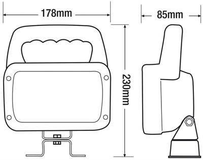 #RING FARO DA LAVORO 12/24V RETTANG.MM178 LENTE TRASP.