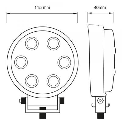 RING FARO DA LAVORO LED TONDO MM115-18W 900LUMEN