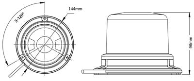 #LAMPEGGIANTE LED ARANCIO DIAM.144 FISS.1 VITE