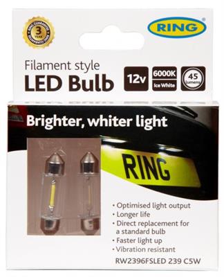 RING 2 LED A FILAMENTO TIPO R239 C5W 12V