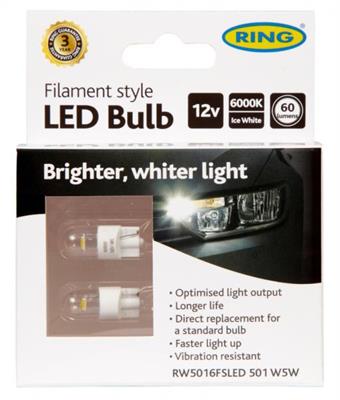 #RING 2 LED A FILAMENTO TIPO R501 W5W 12V