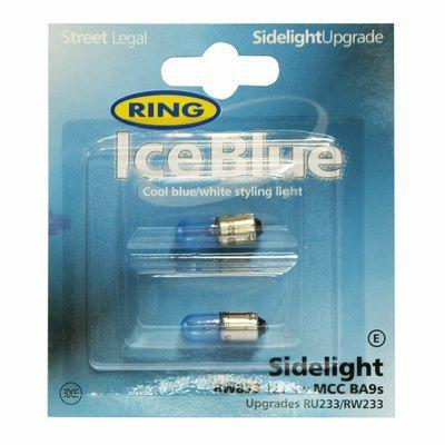 #2 LAMPADE T4W 12V RING ICE BLUE LAT/POST.