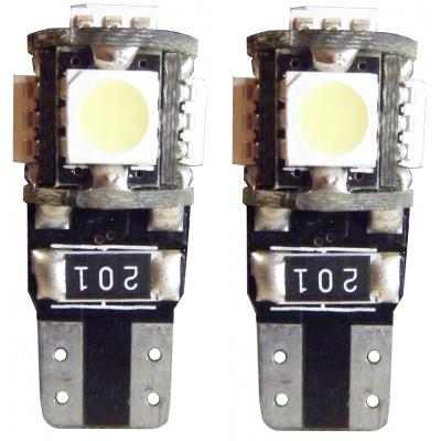 KIT 2 LAMPADINE T10 A 5 LED ALTA BRILLANTEZZA