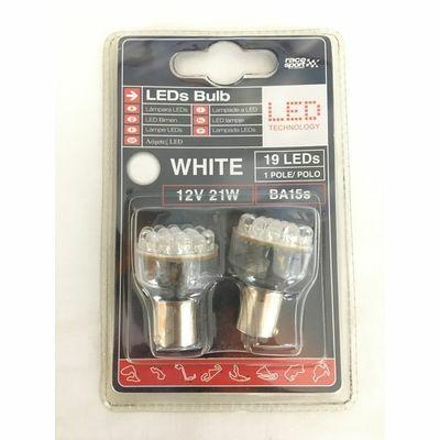 SET 2 LAMPADE LEDs 12V 1 POLO BA15S IPER BIANCHE