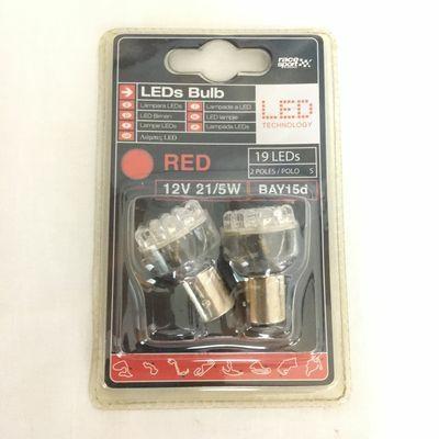 LAMPADE LEDs 12V 2 POLOS BAY15D ROJA. PAR