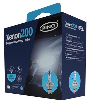 2 LAMPADE H4 12V XENON 200 RING