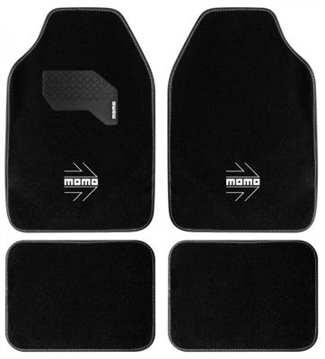 MOMO TAPPETI AUTO 015 ARROW NERO BIANCO 4 PZ