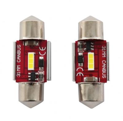 2 LAMPADE LED SMD SILURO C5W 12-24V 31MM 1SMD CANBUS